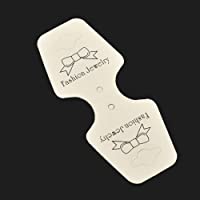 NBEADS 1000pcs Tarjeta de Pantalla de Papel- Utilizado para Collar y Pulsera- con Lazo- Beige- 92 x 38 x 0-3 mm- Agujero…